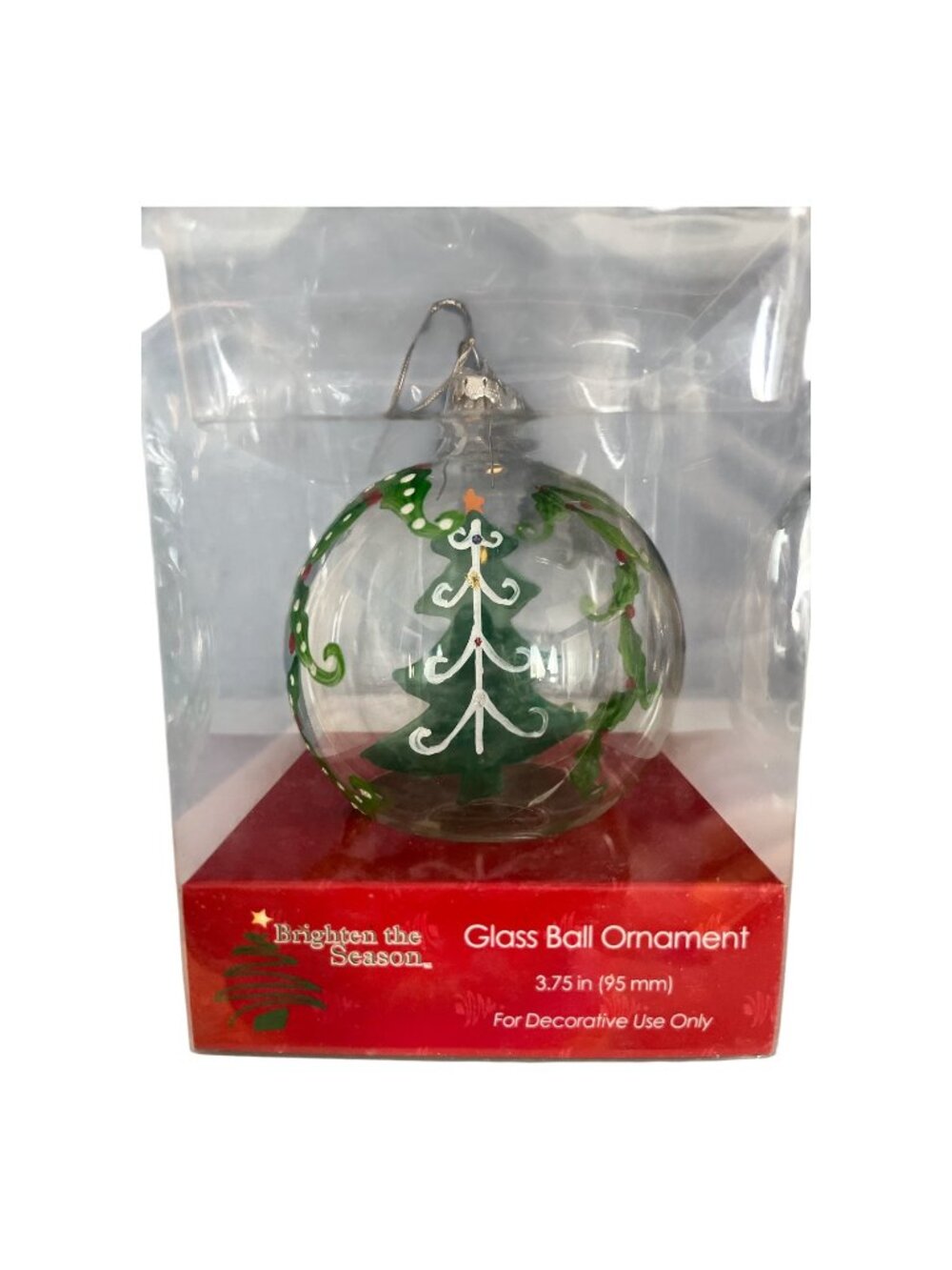 2007 Brighten the Season Bealls Glass Ball Ornament Hand Painted Tree 3.75"